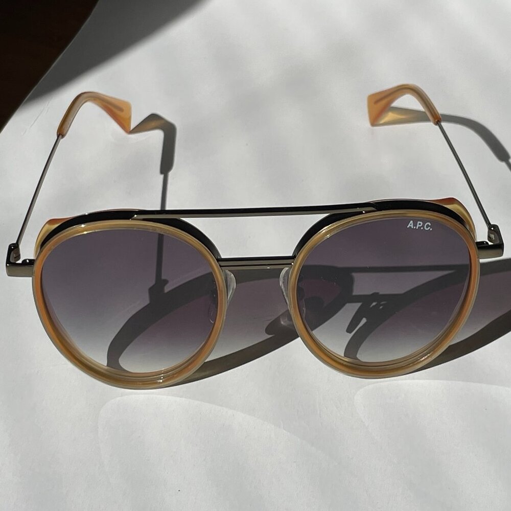 A.P.C. Nico Sunglasses in Milky Yellow Size 1 (21mm)